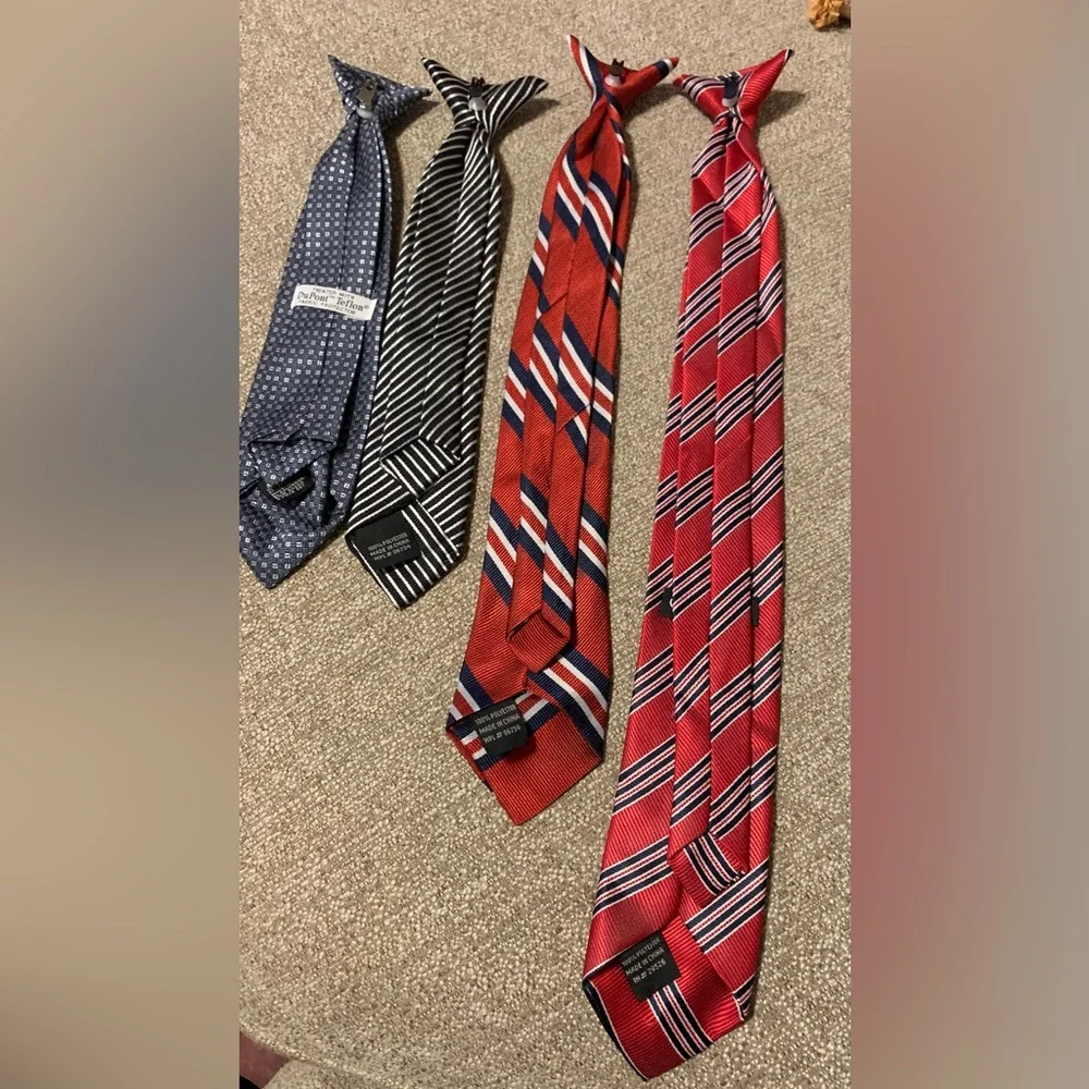 Boys Clip On Ties, Set of 4, Great Condition